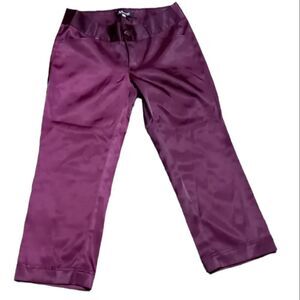 Plum satin cropped trouser 6